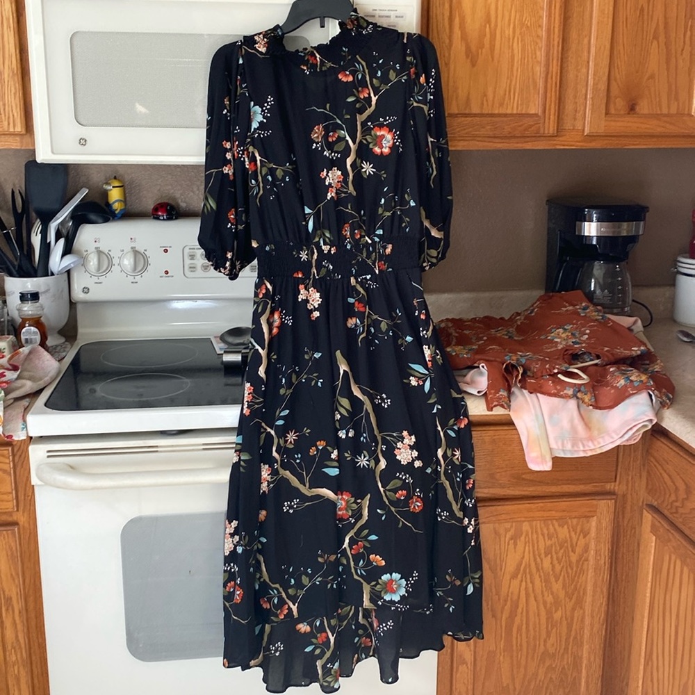 Black floral dress